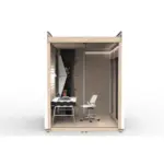 Modularhaus 2.4x2.4 Seitenansicht ausgestattet