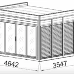 Modularhaus Sauna 3.5x4.6 3D
