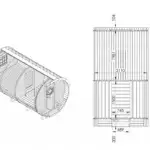 Campingfass 2.2x4.0m Maßzeichnung