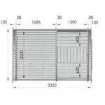 Campingfass 2.2x3.3m Maßzeichnung