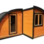 Camping Half Pod 2.4 X 2.4 mit Anbau Frontansicht Freigestellt