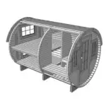 Campingfass Familie 3D Bild