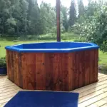 Badezuber 6 Personen Blau Natur