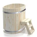 Holzbadefass Oval ohne Ofen mit Treppe
