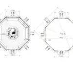 Pavilion 14.9 qm Fundamentplan / Maßzeichnung