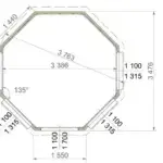 Pavillon 9.9 Fundamentplan mit Maße 2