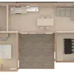 Tiny Haus 51qm U-Form Freigestellt Innenansicht