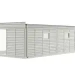 Tiny Haus 42qm L-Form Freigestellt Außenansicht Rückansicht