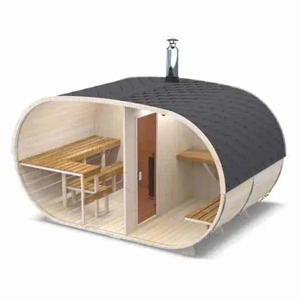 Fasssauna OVAL für 6 Personen