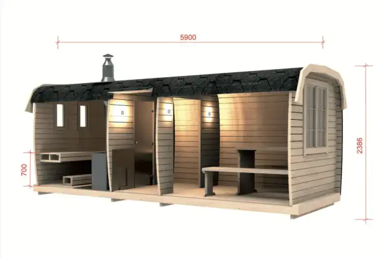 Aussensauna 2.3 x 5.9 m