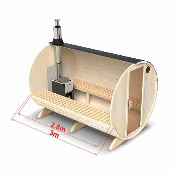 Fassssauna 3m für 6 Personen